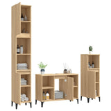 3 Piece Bathroom Furniture Set Sonoma Oak Engineered Wood - Top-Down View
