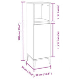 3 Piece Bathroom Furniture Set Smoked Oak Engineered Wood - Extra Image