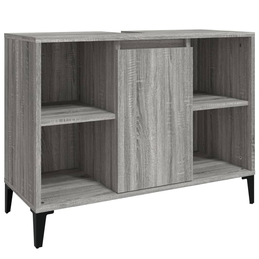 3 Piece Bathroom Furniture Set Grey Sonoma Engineered Wood