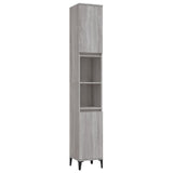 3 Piece Bathroom Furniture Set Grey Sonoma Engineered Wood - Rear View