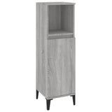 3 Piece Bathroom Furniture Set Grey Sonoma Engineered Wood - Close-Up Angle