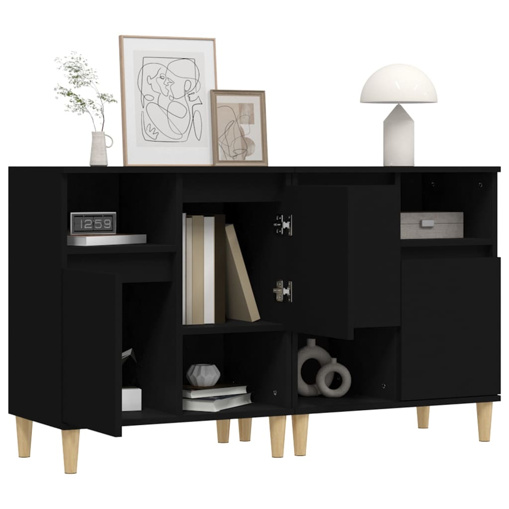 Sideboards 2 pcs Black 60x35x70 cm Engineered Wood