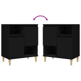 Sideboards 2 pcs Black 60x35x70 cm Engineered Wood - Close-Up Angle
