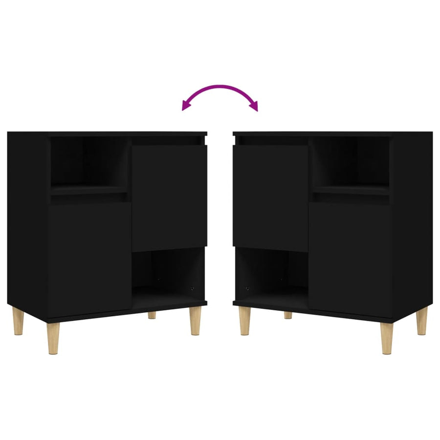Sideboards 2 pcs Black 60x35x70 cm Engineered Wood
