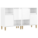Sideboards 2 pcs High Gloss White 60x35x70 cm Engineered Wood - Front View