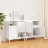 Sideboards 2 pcs High Gloss White 60x35x70 cm Engineered Wood - Side View