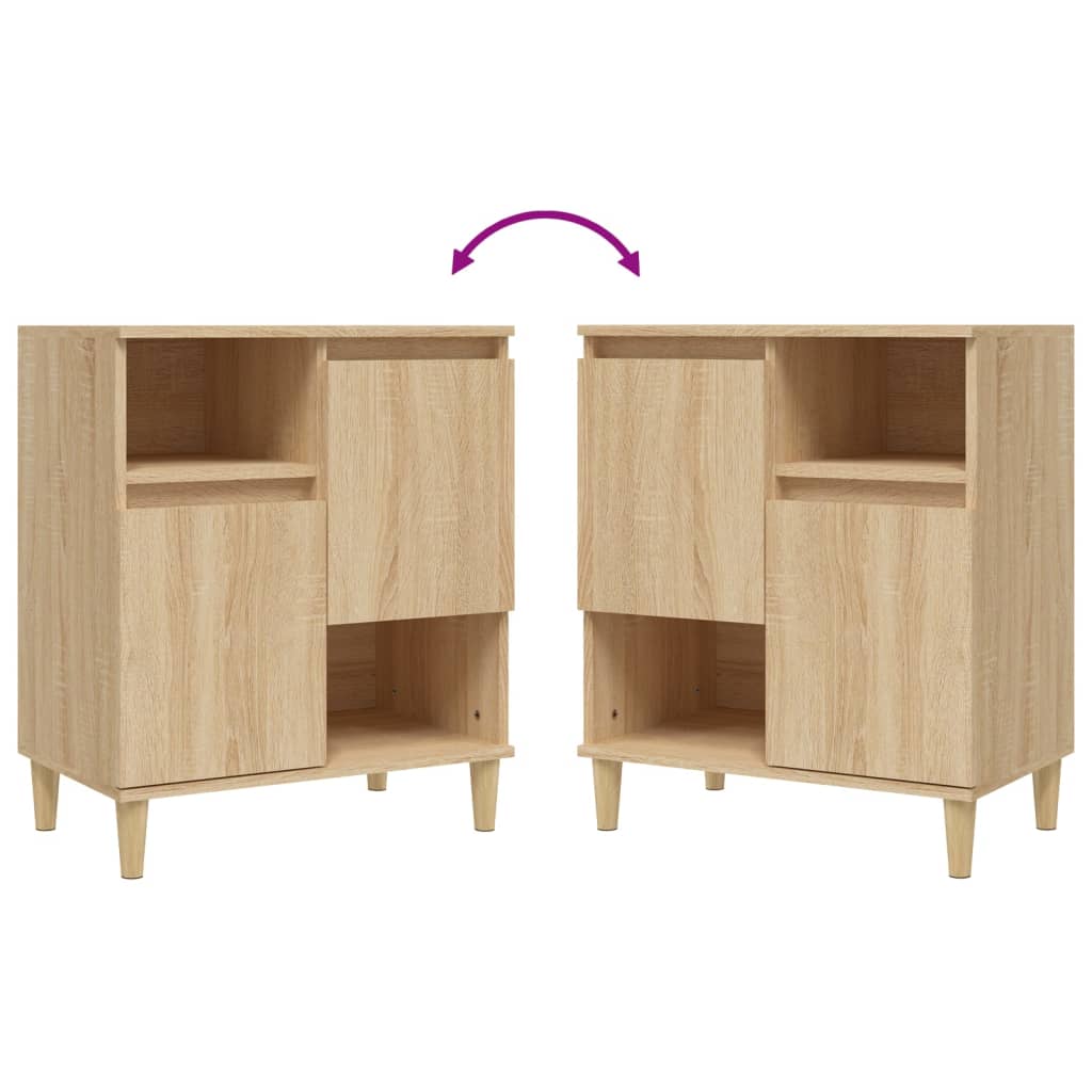 Sideboards 2 pcs Sonoma Oak 60x35x70 cm Engineered Wood