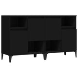 Sideboards 2 pcs Black 60x35x70 cm Engineered Wood - Front View