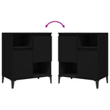 Sideboards 2 pcs Black 60x35x70 cm Engineered Wood - Close-Up Angle