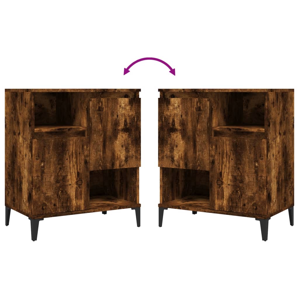 Sideboards 2 pcs Smoked Oak 60x35x70 cm Engineered Wood