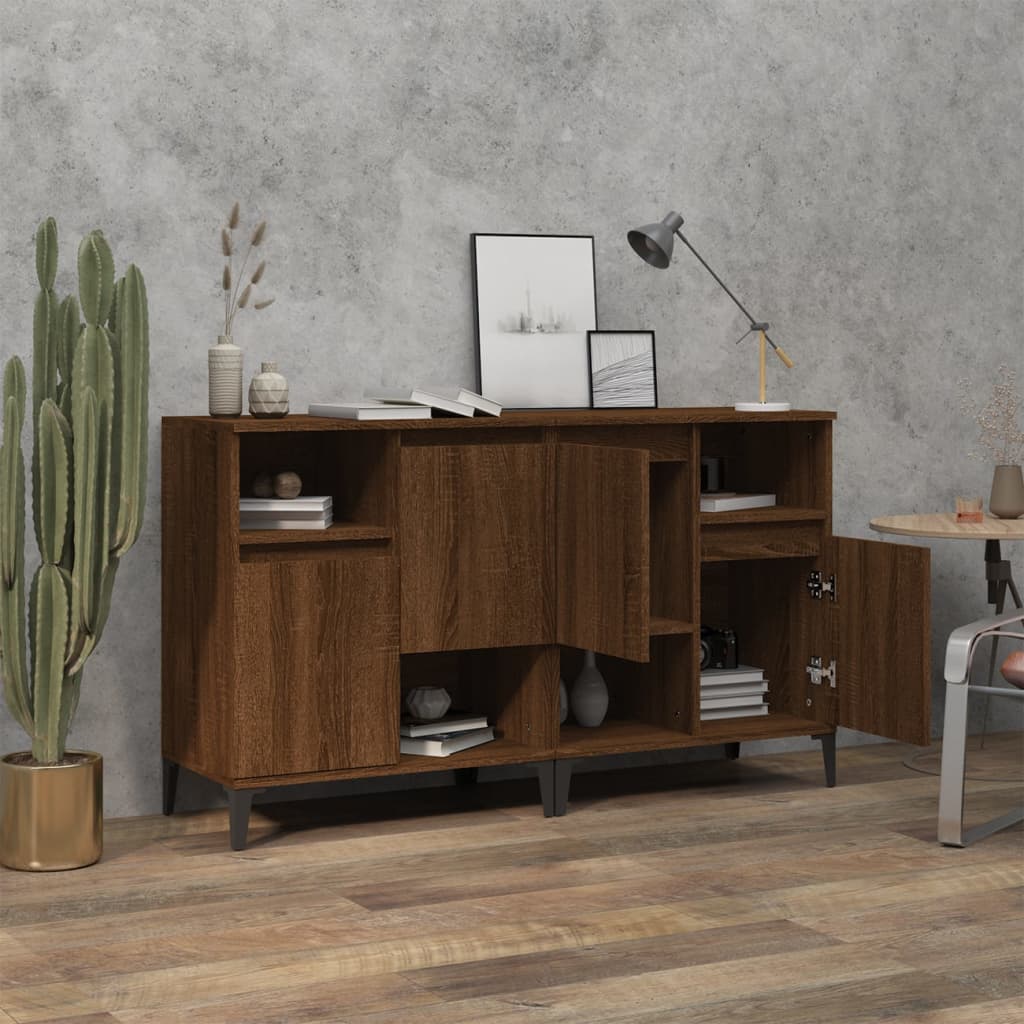 Sideboards 2 pcs Brown Oak 60x35x70 cm Engineered Wood