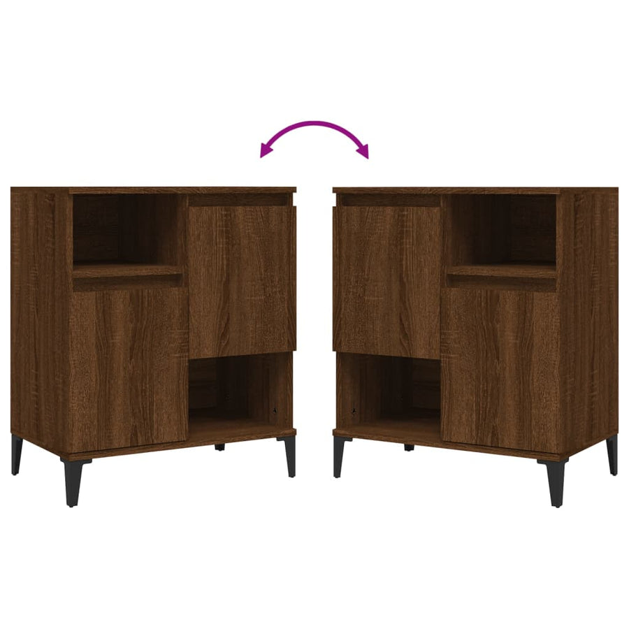 Sideboards 2 pcs Brown Oak 60x35x70 cm Engineered Wood