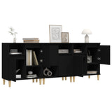 Sideboards 3 pcs Black 60x35x70 cm Engineered Wood - Top-Down View