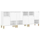 Sideboards 3 pcs High Gloss White 60x35x70 cm Engineered Wood - Front View