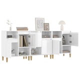 Sideboards 3 pcs High Gloss White 60x35x70 cm Engineered Wood - Top-Down View