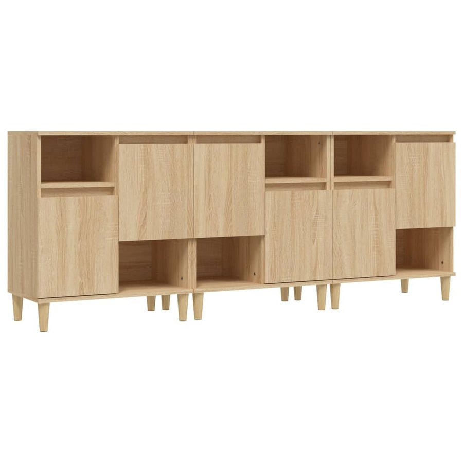 Sideboards 3 pcs Sonoma Oak 60x35x70 cm Engineered Wood