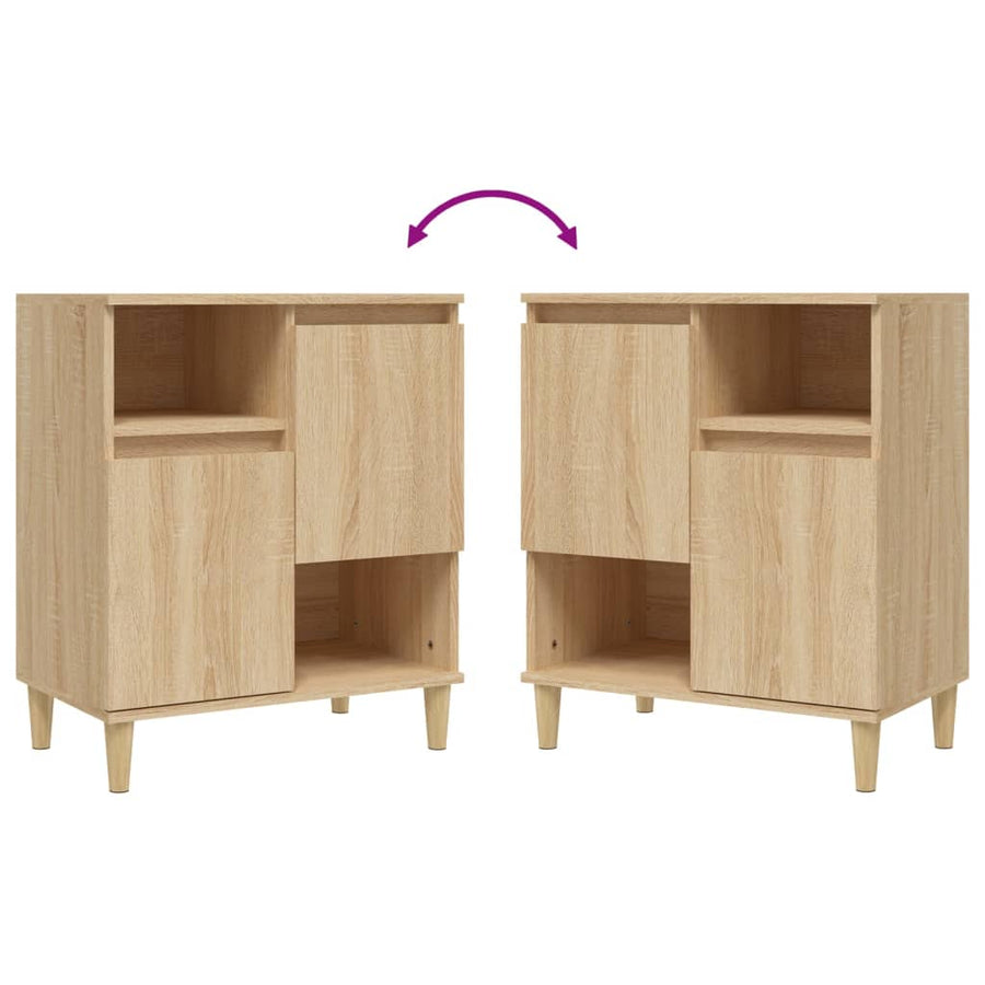 Sideboards 3 pcs Sonoma Oak 60x35x70 cm Engineered Wood