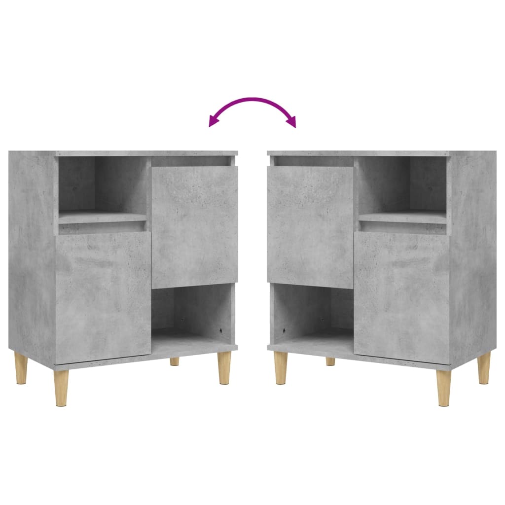 Sideboards 3 pcs Concrete Grey 60x35x70 cm Engineered Wood