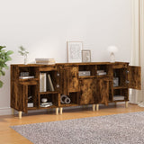 Sideboards 3 pcs Smoked Oak 60x35x70 cm Engineered Wood - Side View
