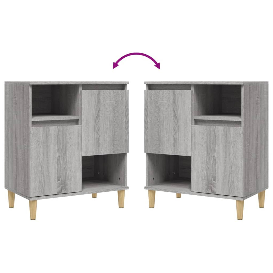 Sideboards 3 pcs Grey Sonoma 60x35x70 cm Engineered Wood