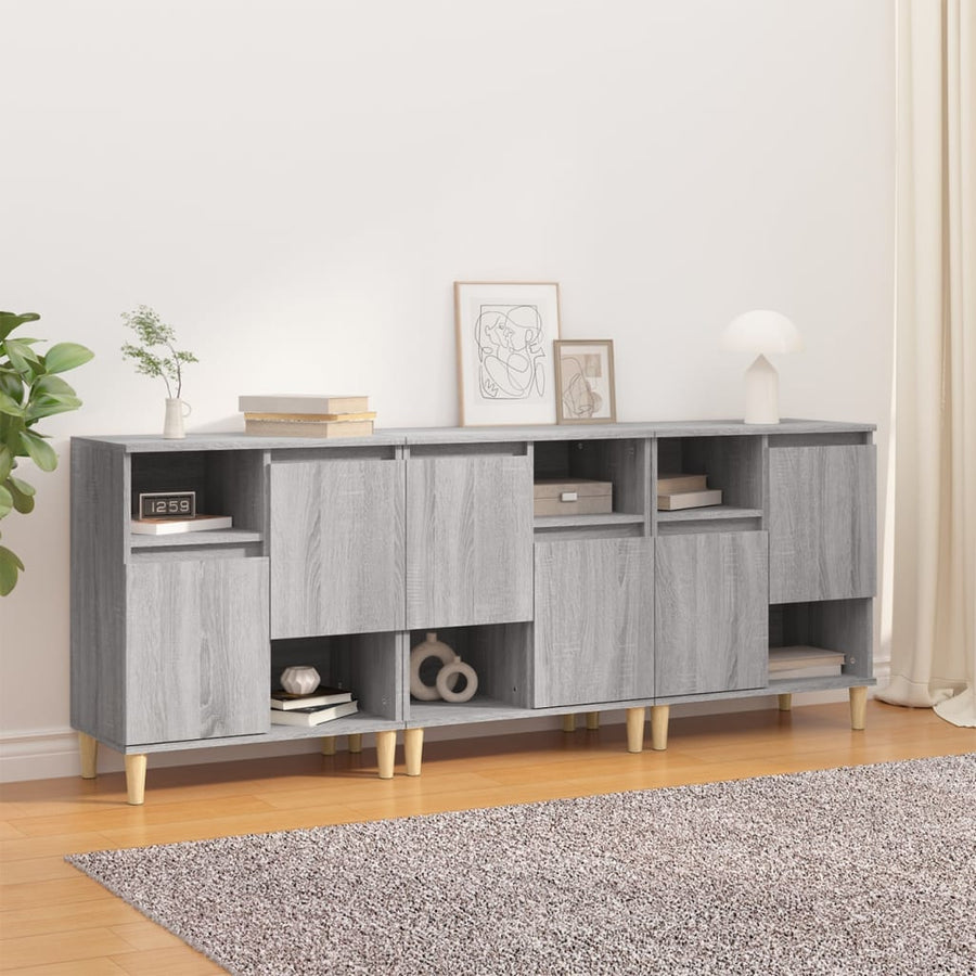 Sideboards 3 pcs Grey Sonoma 60x35x70 cm Engineered Wood