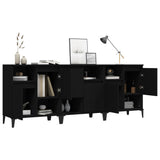 Sideboards 3 pcs Black 60x35x70 cm Engineered Wood - Top-Down View