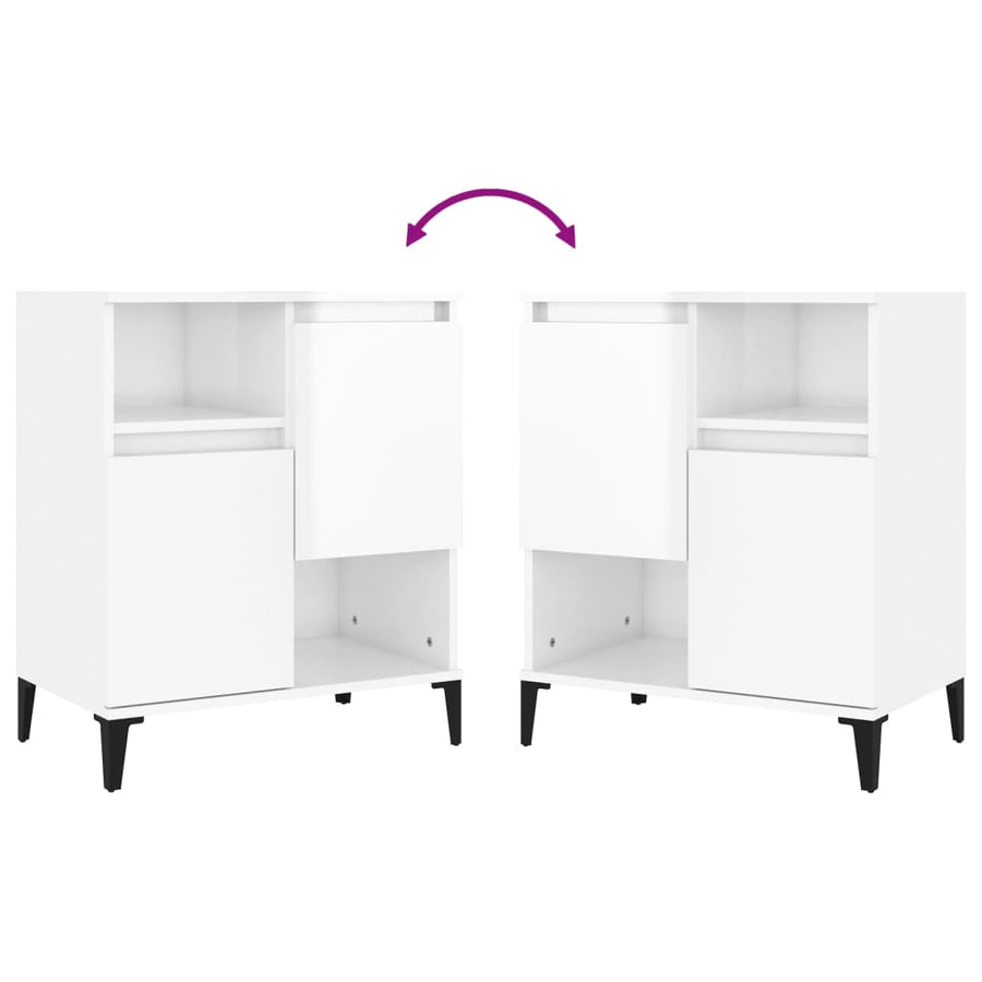 Sideboards 3 pcs High Gloss White 60x35x70 cm Engineered Wood