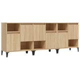 Sideboards 3 pcs Sonoma Oak 60x35x70 cm Engineered Wood - Front View