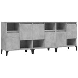 Sideboards 3 pcs Concrete Grey 60x35x70 cm Engineered Wood - Front View