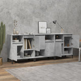 Sideboards 3 pcs Concrete Grey 60x35x70 cm Engineered Wood - Side View