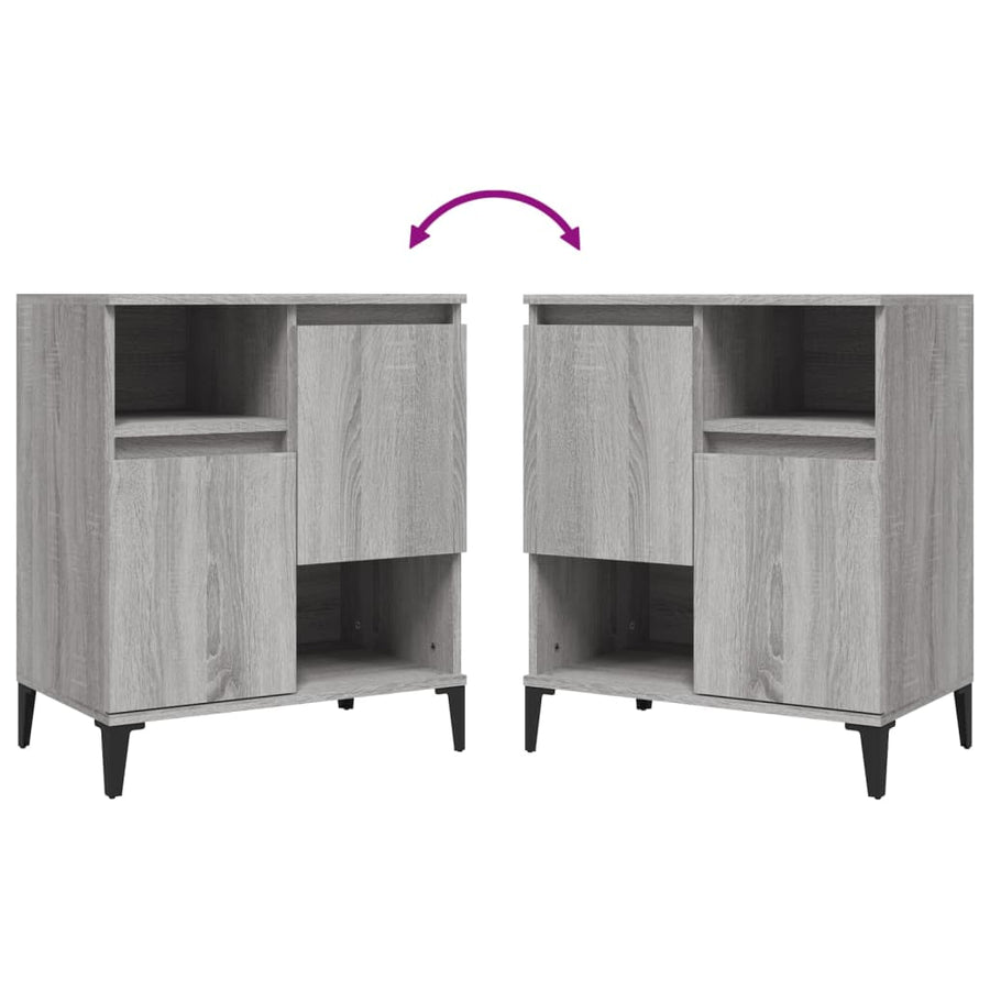 Sideboards 3 pcs Grey Sonoma 60x35x70 cm Engineered Wood