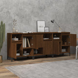 Sideboards 3 pcs Brown Oak 60x35x70 cm Engineered Wood - Side View