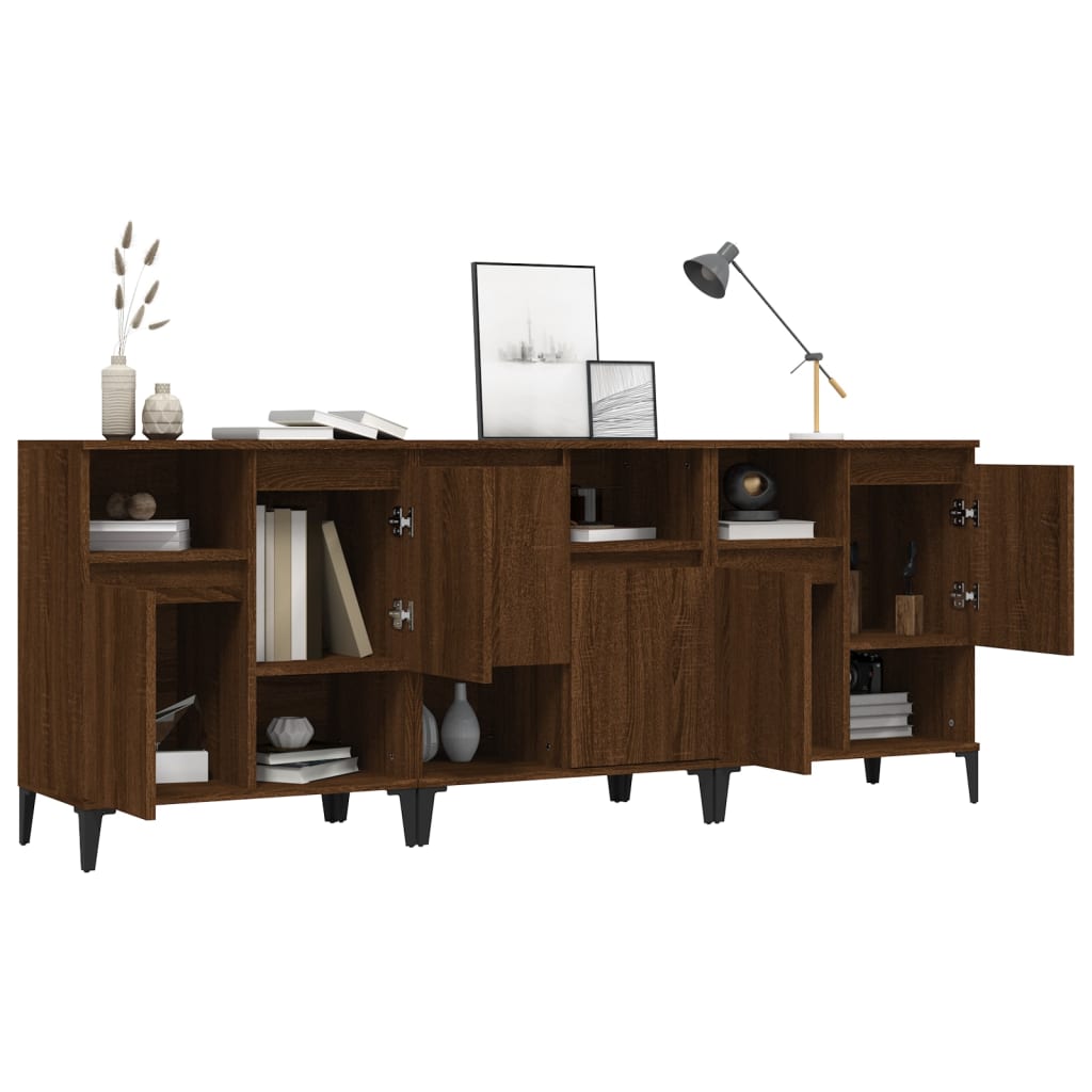 Sideboards 3 pcs Brown Oak 60x35x70 cm Engineered Wood