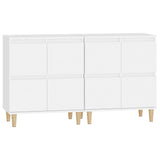 Sideboards 2 pcs White 60x35x70 cm Engineered Wood - Rear View