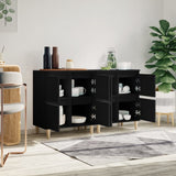 Sideboards 2 pcs Black 60x35x70 cm Engineered Wood - Side View