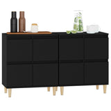 Sideboards 2 pcs Black 60x35x70 cm Engineered Wood - Top-Down View