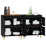 Sideboards 2 pcs Black 60x35x70 cm Engineered Wood - 45-Degree Angle