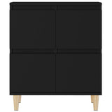 Sideboards 2 pcs Black 60x35x70 cm Engineered Wood - Low Angle