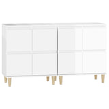Sideboards 2 pcs High Gloss White 60x35x70 cm Engineered Wood - Rear View