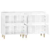 Sideboards 2 pcs High Gloss White 60x35x70 cm Engineered Wood - Close-Up Angle