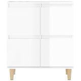 Sideboards 2 pcs High Gloss White 60x35x70 cm Engineered Wood - Low Angle