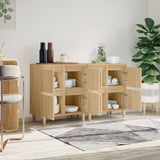 Sideboards 2 pcs Sonoma Oak 60x35x70 cm Engineered Wood - Side View