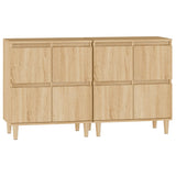 Sideboards 2 pcs Sonoma Oak 60x35x70 cm Engineered Wood - Rear View