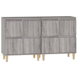 Sideboards 2 pcs Grey Sonoma 60x35x70 cm Engineered Wood - Rear View