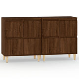 Sideboards 2 pcs Brown Oak 60x35x70 cm Engineered Wood - Front View