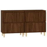 Sideboards 2 pcs Brown Oak 60x35x70 cm Engineered Wood - Rear View