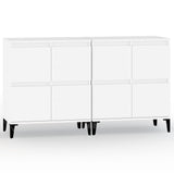 Sideboards 2 pcs White 60x35x70 cm Engineered Wood - Front View