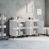 Sideboards 2 pcs White 60x35x70 cm Engineered Wood - Side View