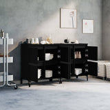 Sideboards 2 pcs Black 60x35x70 cm Engineered Wood - Side View