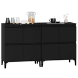 Sideboards 2 pcs Black 60x35x70 cm Engineered Wood - Top-Down View
